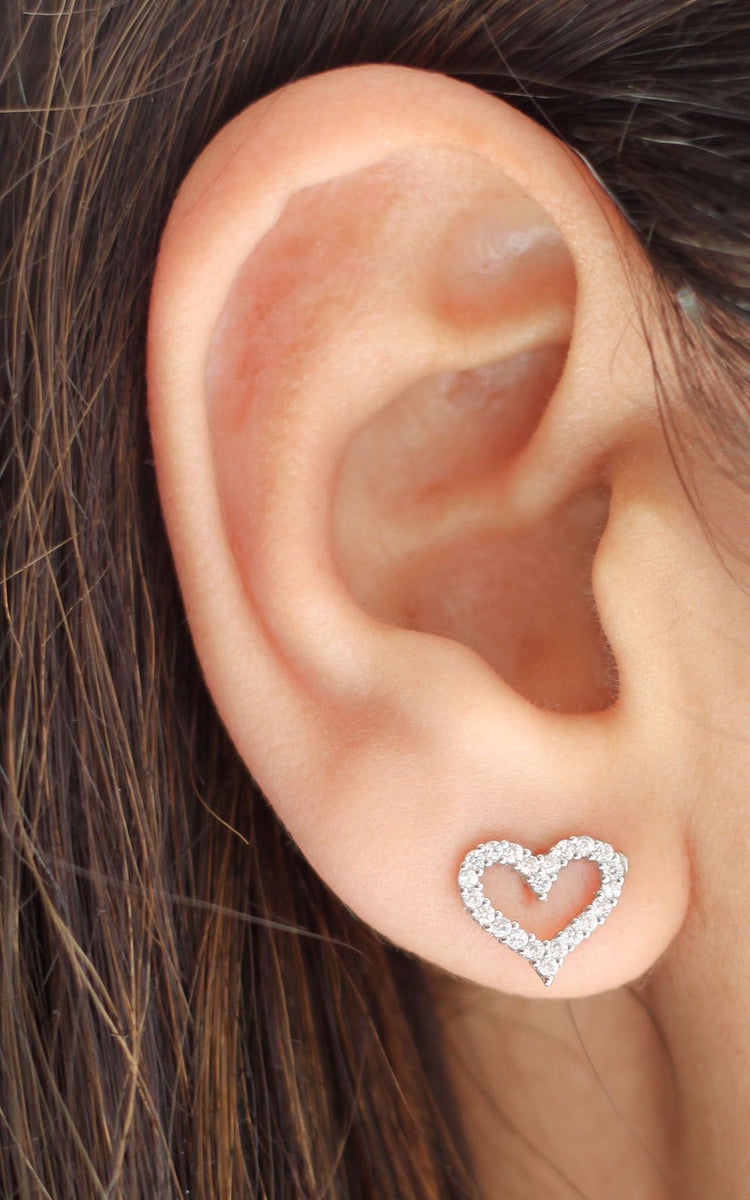Adore Me Heart Stud Earrings – She Ate