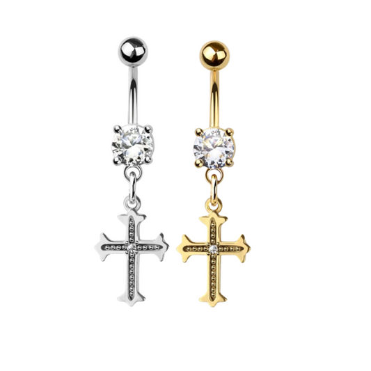 Medieval Cross Belly Ring