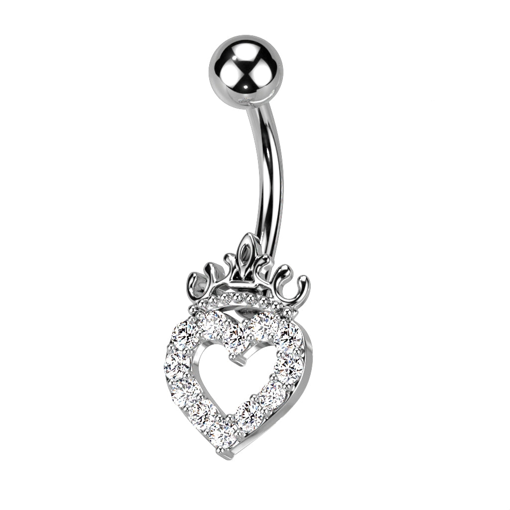 Spoil Her Tiara Heart Belly Ring