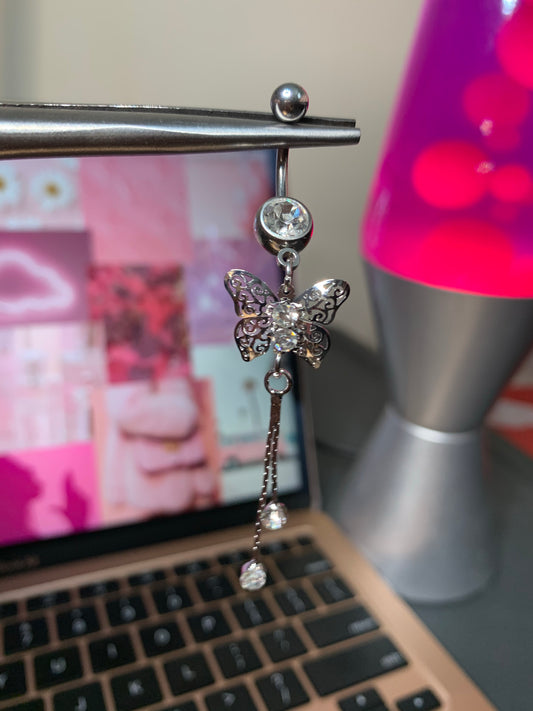 Unreachable Butterfly Belly Ring