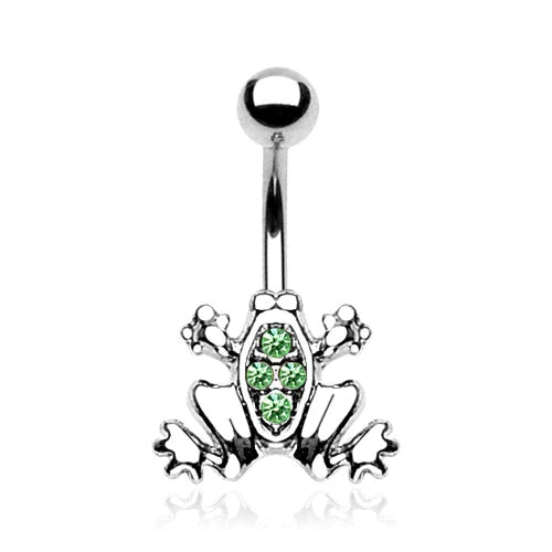 Icy Frog Belly Ring