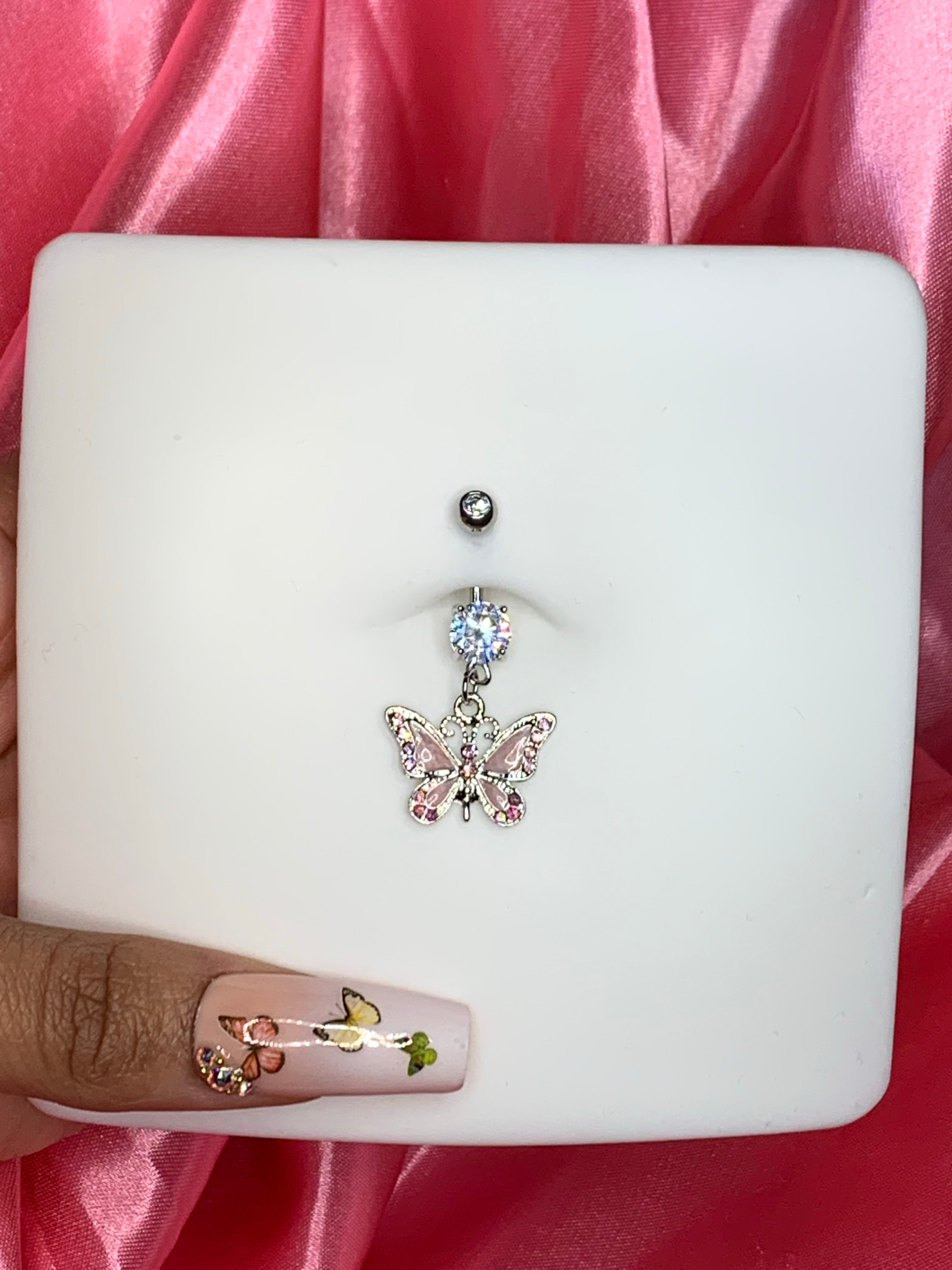 JOERICA Women's Cute Butterfly Belly Button Rings