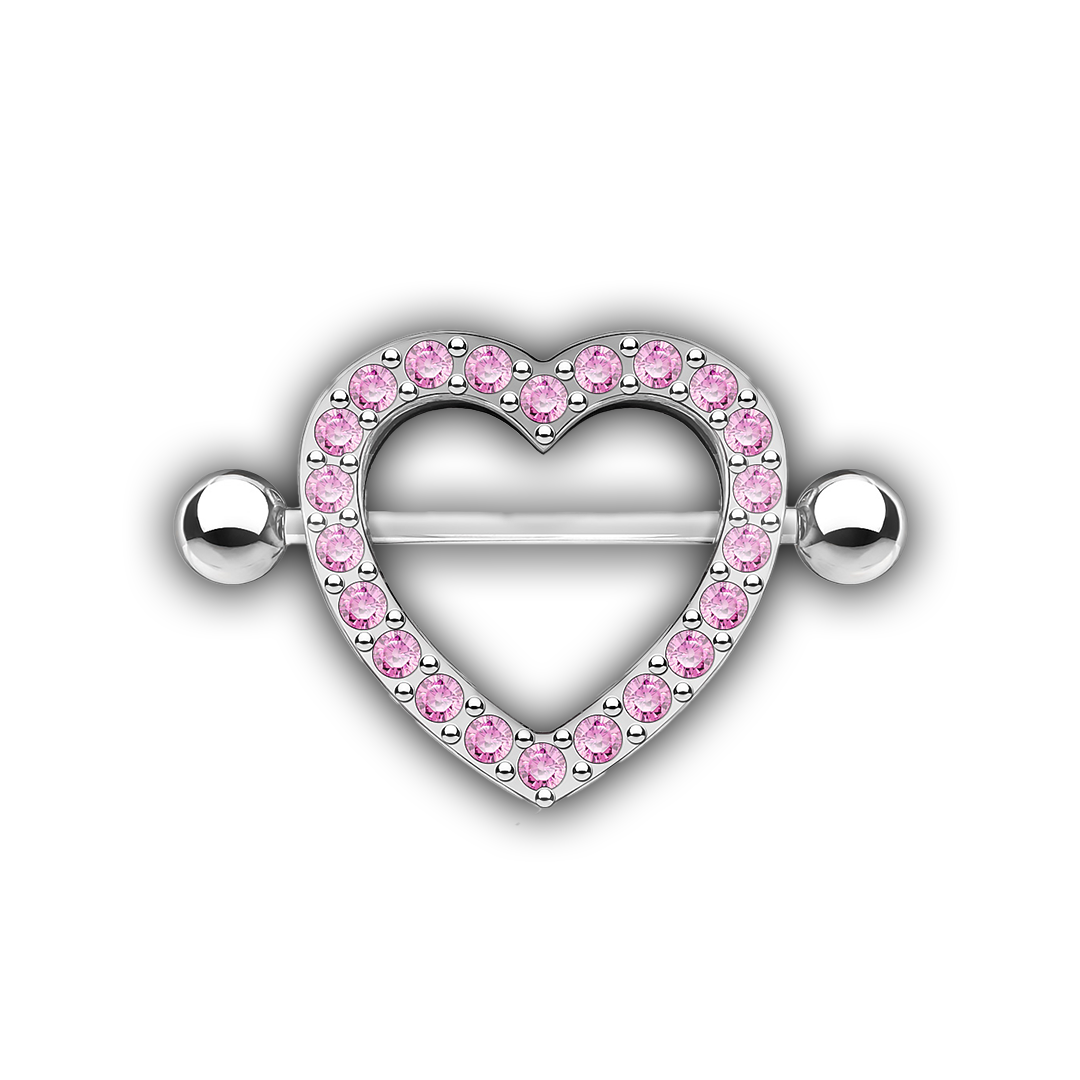 Pink heart 2025 nipple rings